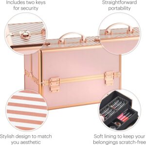 Beautify Make Up Organiser - Pink Professional Travel Cosmetic Vanity Case
